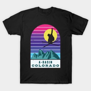 Ski A-Basin Colorado Retro Sunset T-Shirt